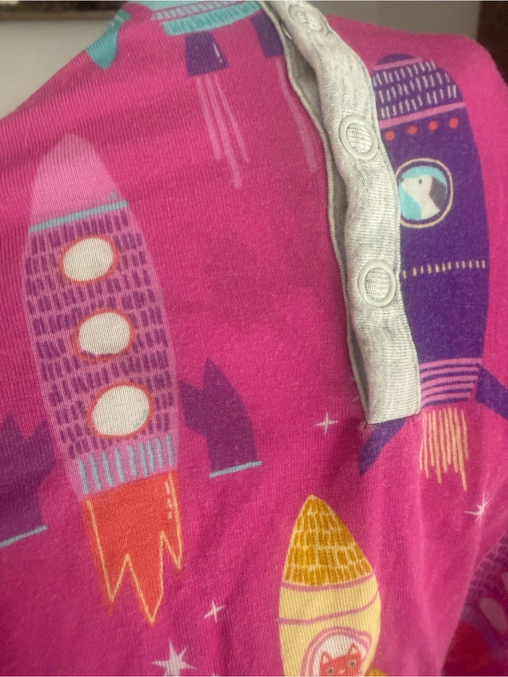 Little Sleepies Rocketship Mom Pjs Set Size Large - Picture 2 of 5
